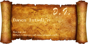 Dancs István névjegykártya